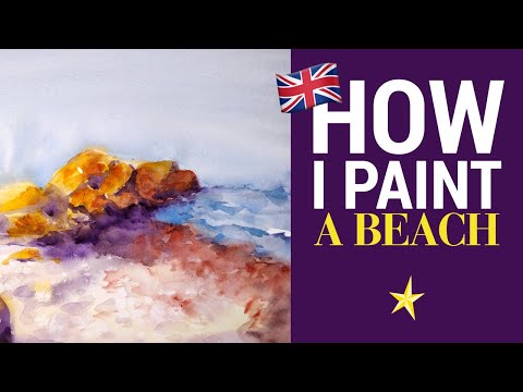 Painting a beach in watercolor - ENGLISH VERSION