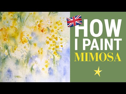 Mimosa in watercolor - ENGLISH VERSION
