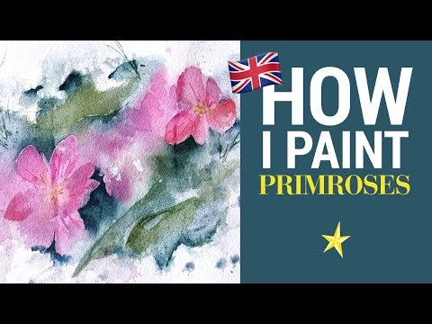 Primroses in watercolor - ENGLISH VERSION