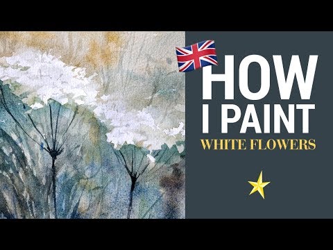 White flowers in watercolor - ENGLISH VERSION