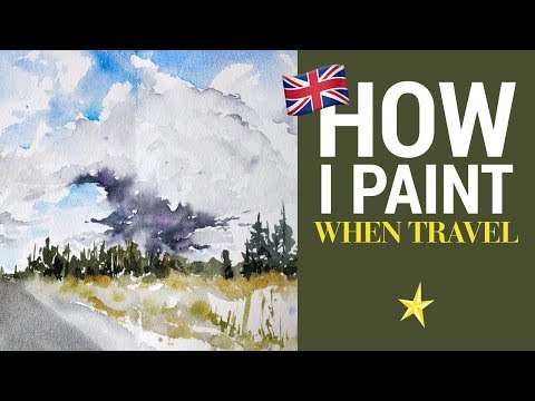 My setup for plein air painting with watercolor - ENGLISH VERSION