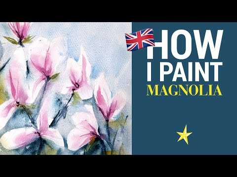 Magnolias in watercolor - ENGLISH VERSION