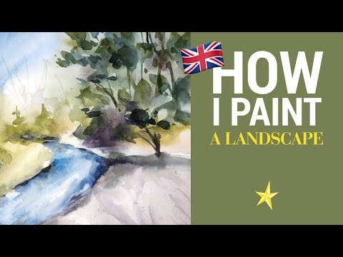 Japanese pond in watercolor - ENGLISH VERSION