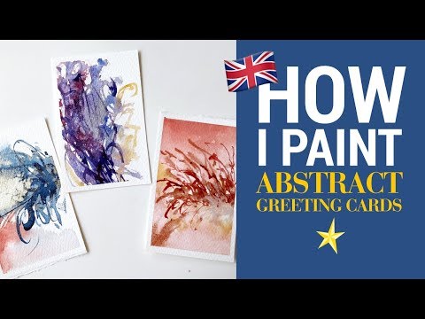 Abstract greeting card in watercolor - ENGLISH VERSION