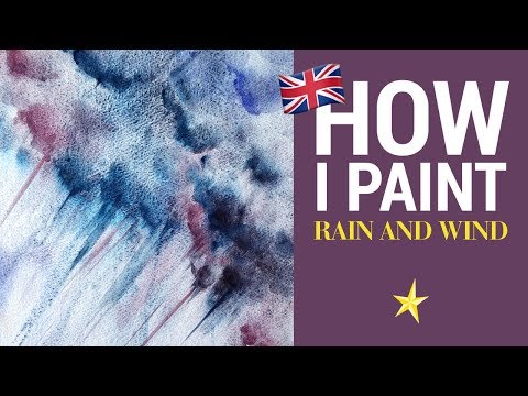 Painting rain in watercolor - ENGLISH VERSION