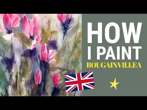 Bougainvillea in watercolor - ENGLISH VERSION