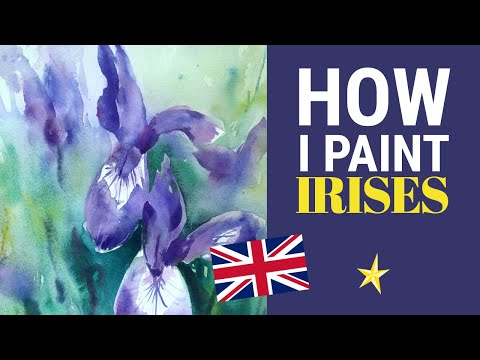 Painting irises in watercolor - ENGLISH VERSION