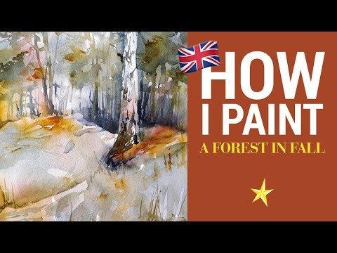 Fall Forest in watercolor - ENGLISH VERSION