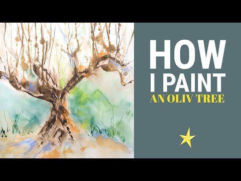 Easy : Painting an oliv tree in watercolor