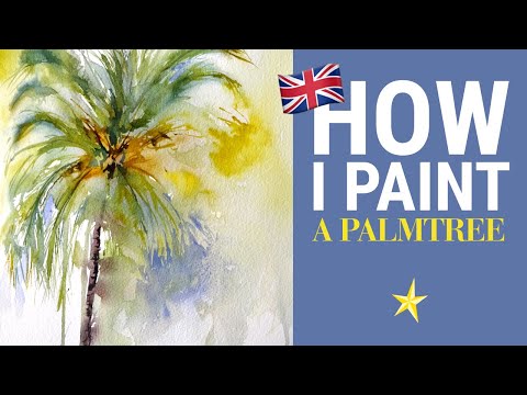 Palm tree in watercolor - ENGLISH VERSION
