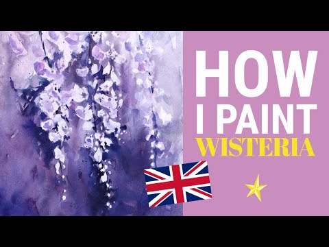 Painting wisteria in watercolor - ENGLISH VERSION