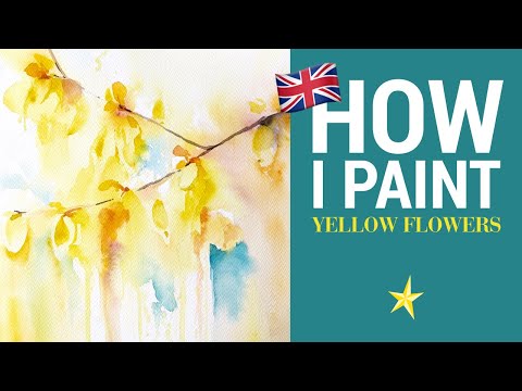 Yellow improvisation with watercolor - ENGLISH VERSION