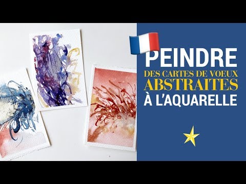 Cartes de voeux abstraites à l&#039;aquarelle - VERSION FRANÇAISE