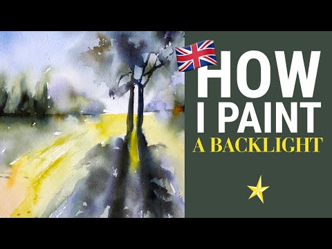 Landscape backlighted in watercolor - ENGLISH VERSION