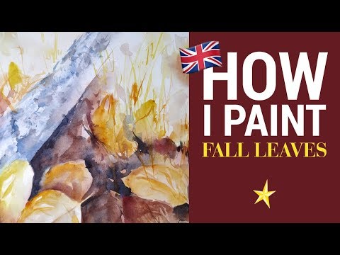 Fall leaves in watercolor - ENGLISH VERSION