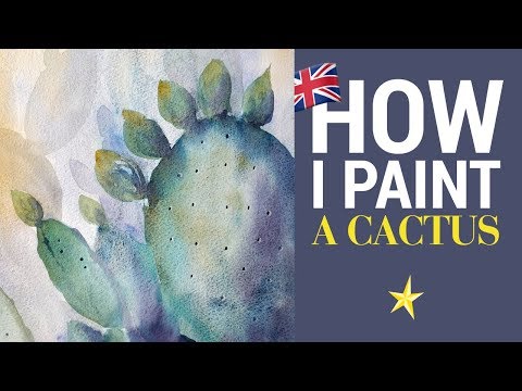 Cactus in watercolor - ENGLISH VERSION