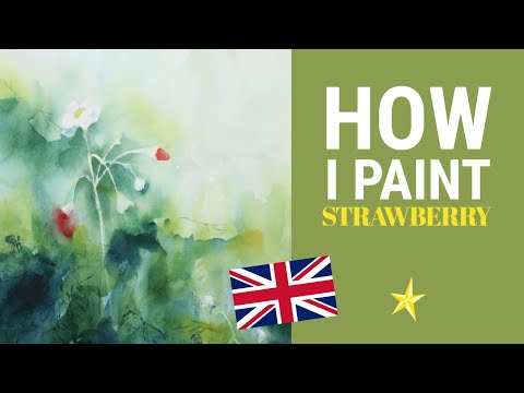 Painting strawberry in watercolor - ENGLISH VERSION