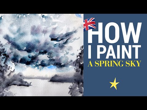 Spring sky in watercolor - ENGLISH VERSION