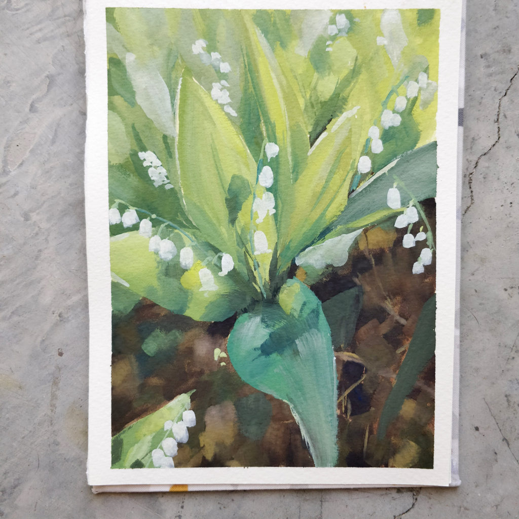 How to Paint on Black Watercolor Paper  Lily of the Valley Tutorial 