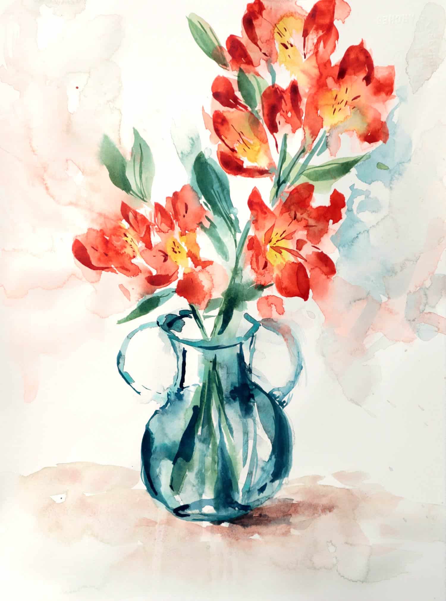 Direct 21/09 : Peindre un vase à l'aquarelle (et des fleurs !) - Ursula  Schichan